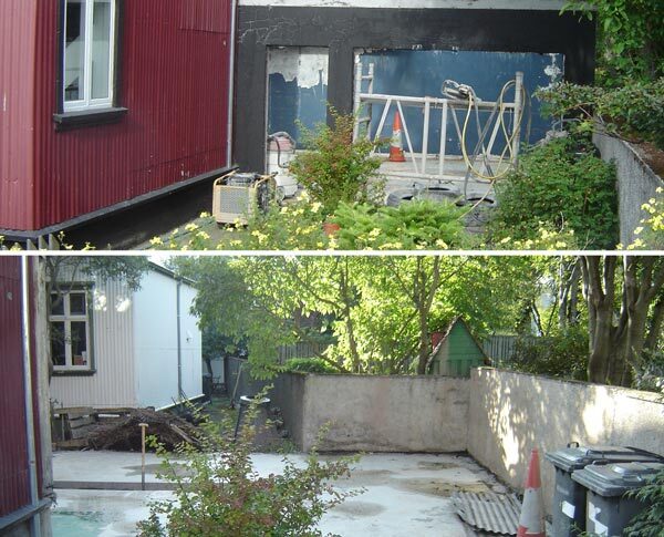 Viðbygging fjarlægð